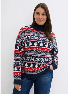 Pull de Noël à col roulé, bonprix