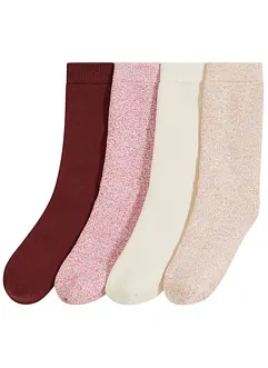 Lot de 4 paires de chaussettes coton et éponge thermique, bonprix