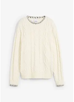 Pull en maille torsadée, bonprix