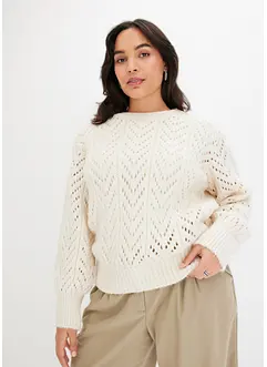 Pull douillet en maille ajourée, bonprix