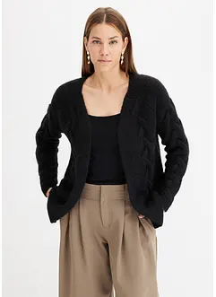 Gilet en maille ouvert avec motif torsadé, bonprix