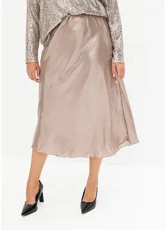 Jupe midi en satin fin, bonprix