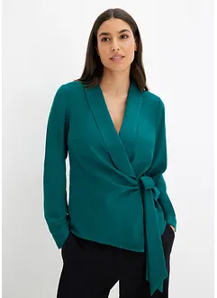 Blouse cache-cœur en satin, bonprix