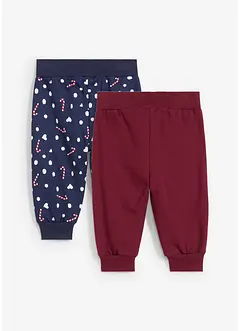 Lot de 2 pantalons de Noël en molleton, bonprix