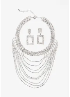 Collier et boucles d'oreille (ens. 3 pièces), bonprix