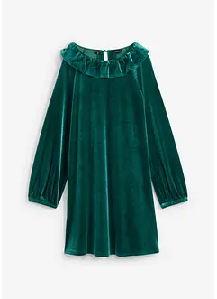 Robe fille en velours à volants, bonprix