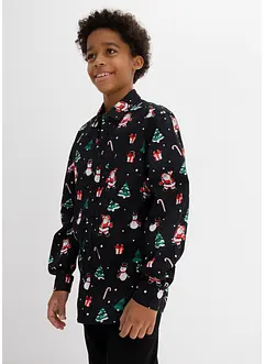 Chemise manches longues garçon à motif de Noël, bonprix