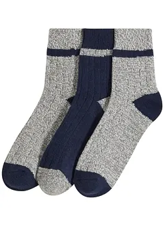 Lot de 3 paires de chaussettes mi-hautes en maille côtelée douce, bonprix