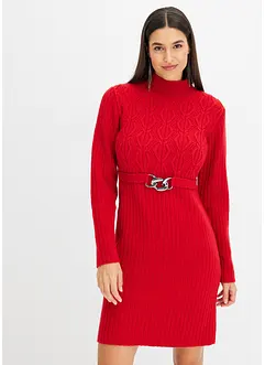 Robe en maille avec ceinture, bonprix