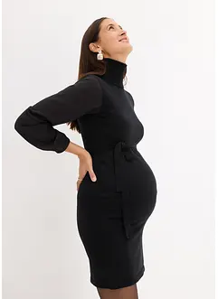 Robe élégante en maille et crêpe pour la grossesse, bonprix