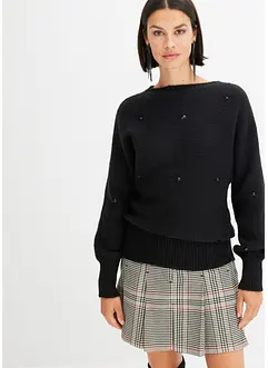 Pull rehaussé de strass de grande taille, bonprix