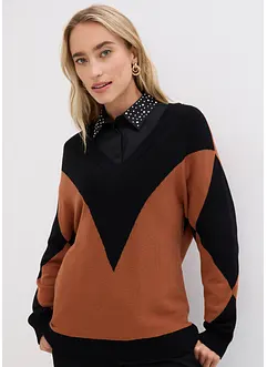 Pull à motif losange, bonprix