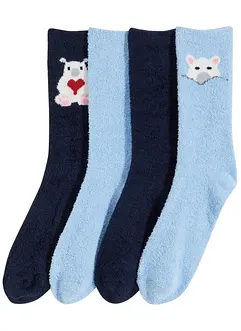 Lot de 4 paires de chaussettes courtes et douillettes, bonprix