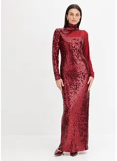 Robe à sequins avec empiècement en mesh, bonprix