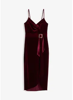 Robe midi en velours doux à fines bretelles, bonprix