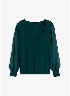 Pull avec manches en crêpe, bonprix