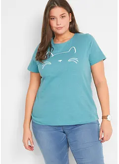 T-shirt avec imprimé chat, bonprix