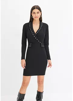 Robe courte effet tailleur avec rivets décoratifs, bonprix