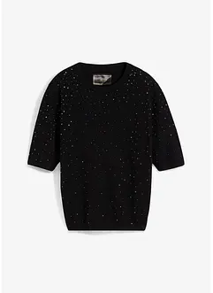 Pull à strass, manches longueur coude, bonprix