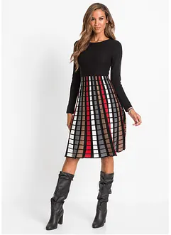 Robe en maille à carreaux, bonprix
