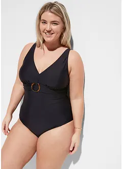 Maillot 1 pièce sculptant, maintien léger, col V, bonprix