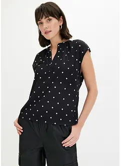 T-shirt à col tunisien en viscose mélangée, bonprix
