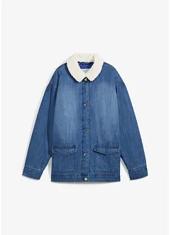 Veste en jean à col peluche, rembourré, bonprix