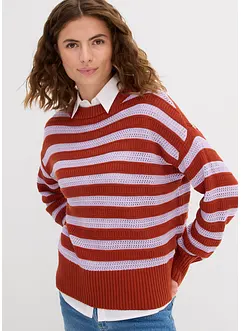 Pull boxy en maille ajourée, bonprix