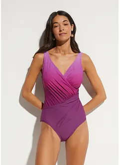 Maillot 1 pièce sculptant effet croisé, maintien modéré, bonprix