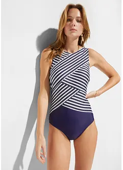 Maillot 1 pièce sculptant effet croisé, maintien modéré, bonprix
