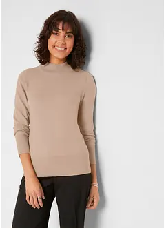 Pull basique en maille fine à col montant, bonprix