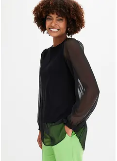 Pull à manches en crêpe, bonprix