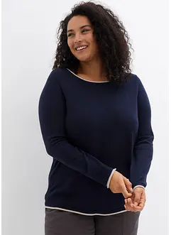 Pull en fine maille de coton mélangé, bonprix