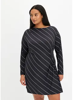 Robe courte rayée à effet drapé, bonprix
