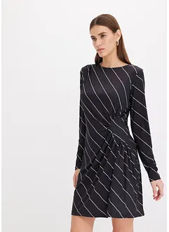Robe courte rayée à effet drapé, bonprix
