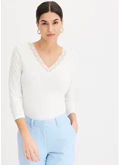 T-shirt manches longues à dentelle, bonprix