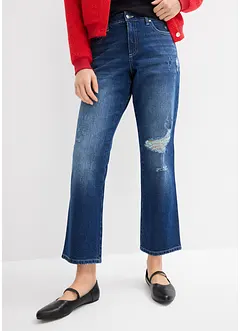 Jean droit cropped taille mi-haute élastiquée, peu extensible, bonprix
