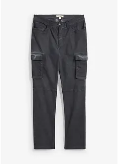 Pantalon cargo extensible, aspect délavé, Straight, bonprix