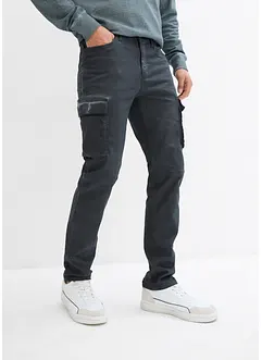 Pantalon cargo extensible, aspect délavé, Straight, bonprix