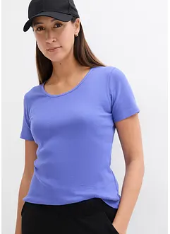 Lot de 2 T-shirts en coton côtelé, bonprix