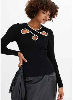 Pull court en maille fine, bonprix