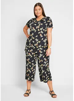 T-shirt et jupe-culotte en viscose fluide (ens. 2 pces), bonprix