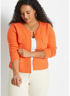 Gilet en maille bouclette façon tweed, bonprix