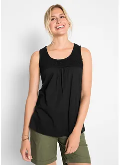 Top coton à dentelle, bonprix