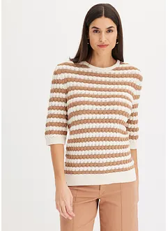 T-shirt en maille, manches coudes, bonprix