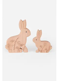Lot de 2 figurines déco lapins, bonprix