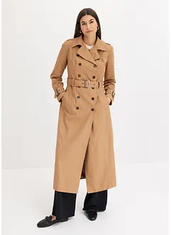 Trench-coat long ceinturé à la taille, bonprix
