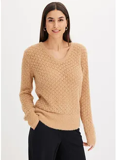 Pull ajouré avec fil peluche, bonprix