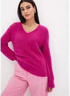 Pull ajouré avec fil peluche, bonprix