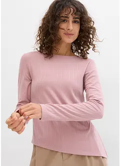 T-shirt manches longues en maille côtelée avec fente sur le côté, bonprix